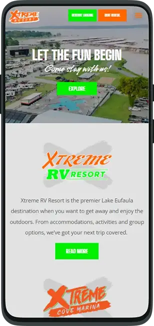 web design for xtremeresortok