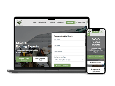 Hillcrest Roofing and Construction website design portfolio project by Red Spot Design