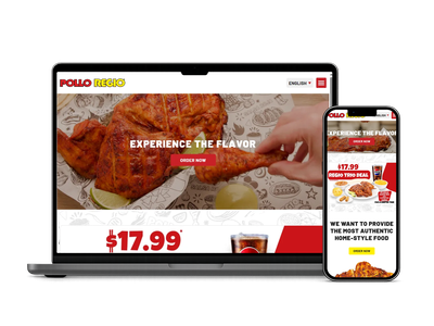 Pollo Regio restaurant website design portfolio project by Red Spot Design