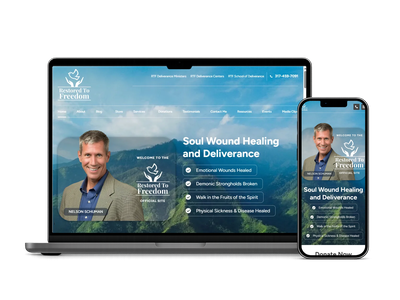 Restored To Freedom website design portfolio project by Red Spot Design