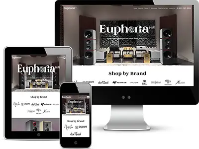 website design for Euphoria HiFi southlake tx