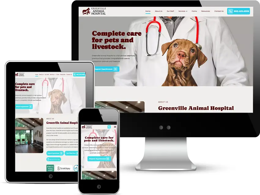 website design for Greenville Animal Hospital