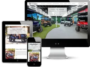 website design for dallas texas based family golf carts