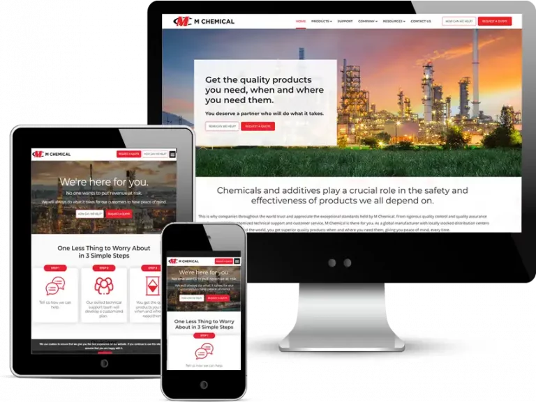 wordpress website design for m chemical in los angeles CA