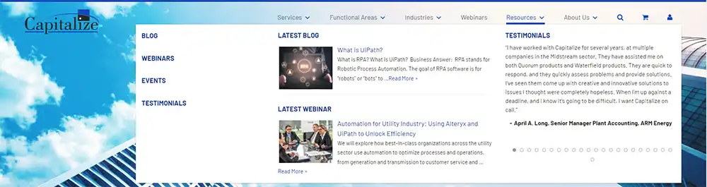 website header example