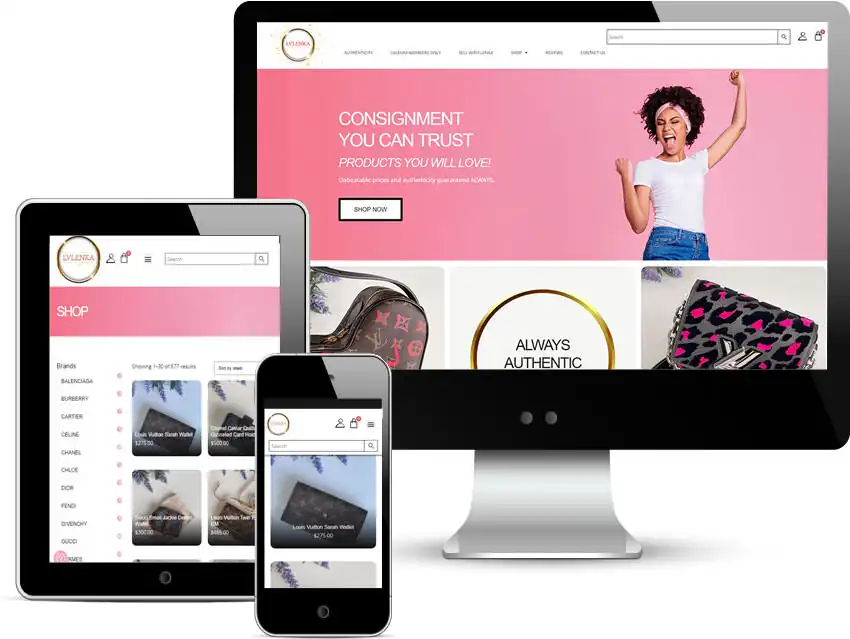 Custom Woocommerce consignment store web design for lvlenka