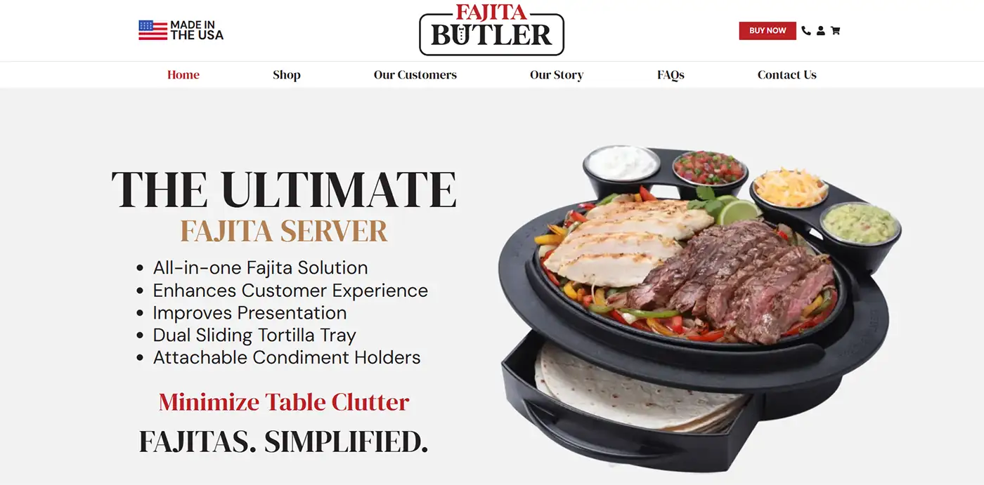wordpress ecommerce web design for the fajita butler