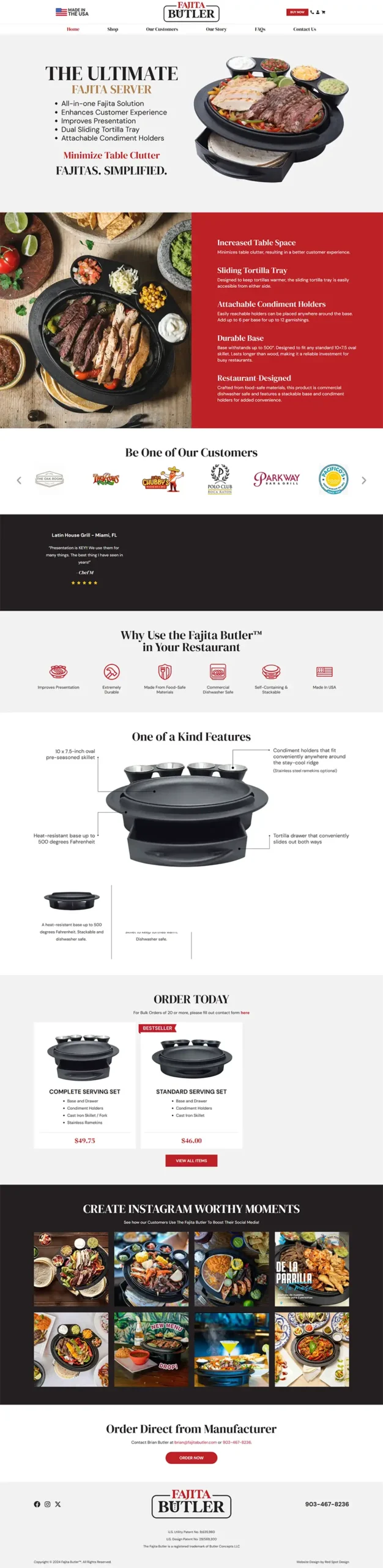 wordpress ecommerce website designed for the fajita butler