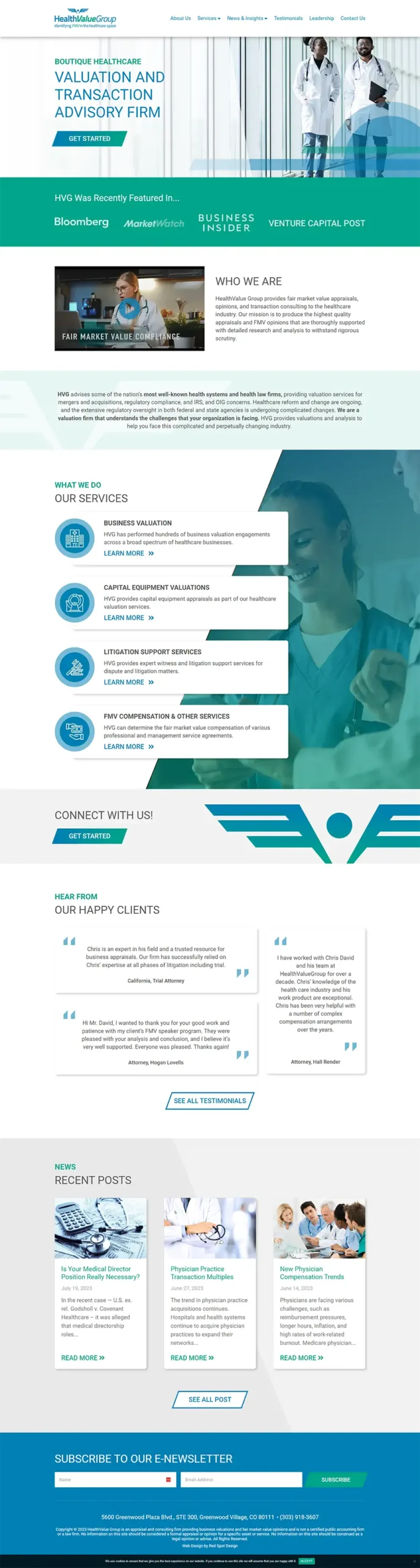 wordpress web design for health Value Group Greenwood Village Colorado