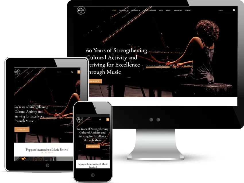 wordpress website design for Popayan International Music Festival