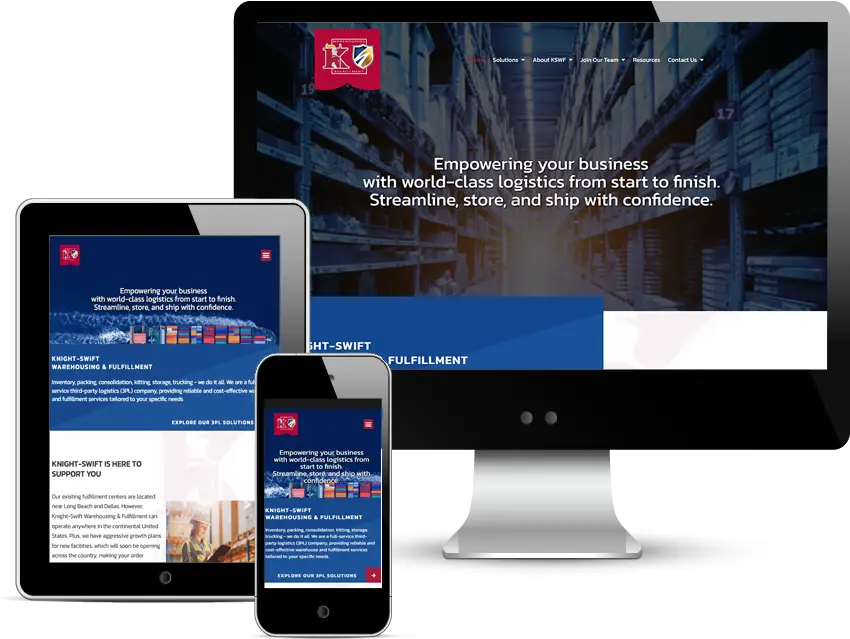 wordpress website designed for knight-swift warehousing